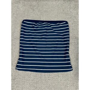 J Crew Swim Tube Top Womens‎ XXS Blue White Striped Reversible